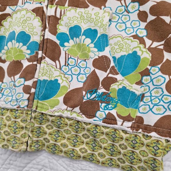 Vintage Y2K Billabong Women's Reversible Hoodie Sweatshirt Retro Floral Size-M/L - Picture 4 of 10